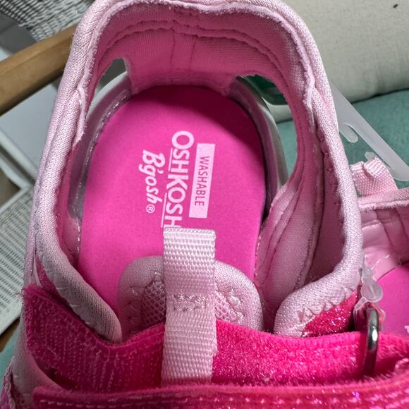 Oshkosh Sandals Toddler 12 Pink Glitter NWT Adjustable Machine Washable Play - Picture 4 of 5